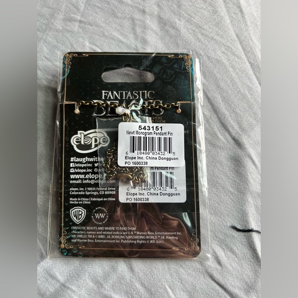 Fantastic Beasts Newt Monogram Pendant/Pin (NWT) - Picture 3 of 5